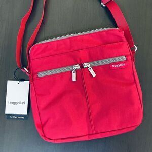 Baggallini Red Crossbody Comrade Bag Purse